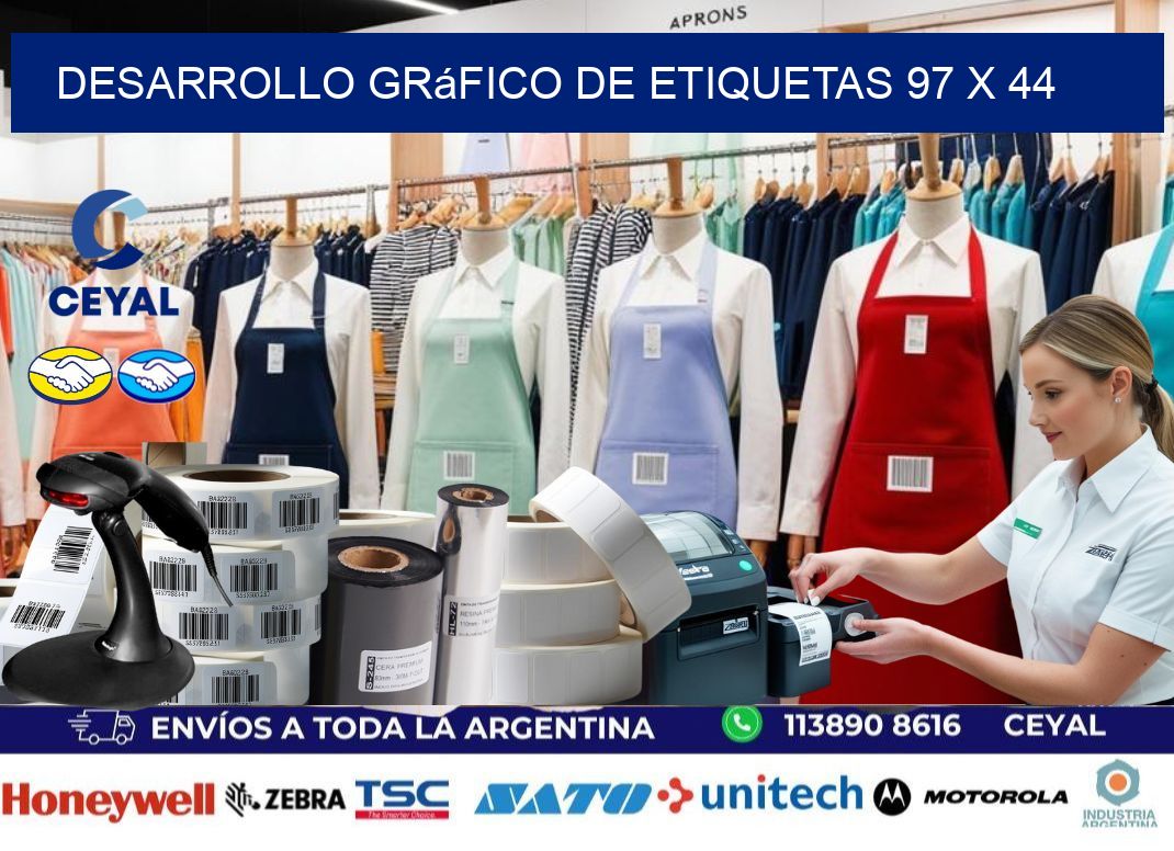Desarrollo gráfico de etiquetas 97 x 44