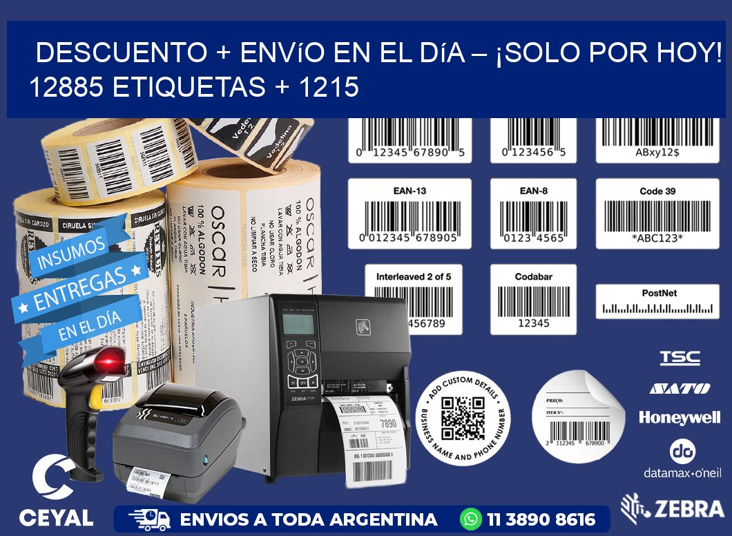 Descuento + envío en el Día – ¡Solo por Hoy! 12885 etiquetas + 1215