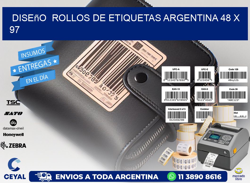 Diseño  ROLLOS DE ETIQUETAS ARGENTINA 48 x 97