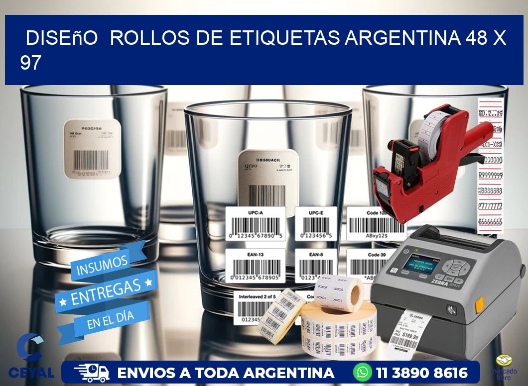 Diseño  ROLLOS DE ETIQUETAS ARGENTINA 48 x 97