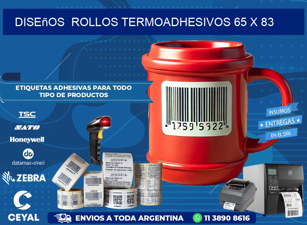 Diseños  ROLLOS TERMOADHESIVOS 65 x 83