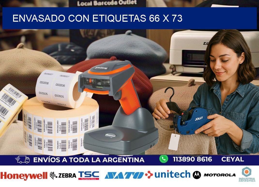 Envasado con etiquetas 66 x 73