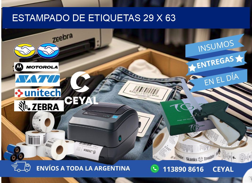 Estampado de etiquetas 29 x 63