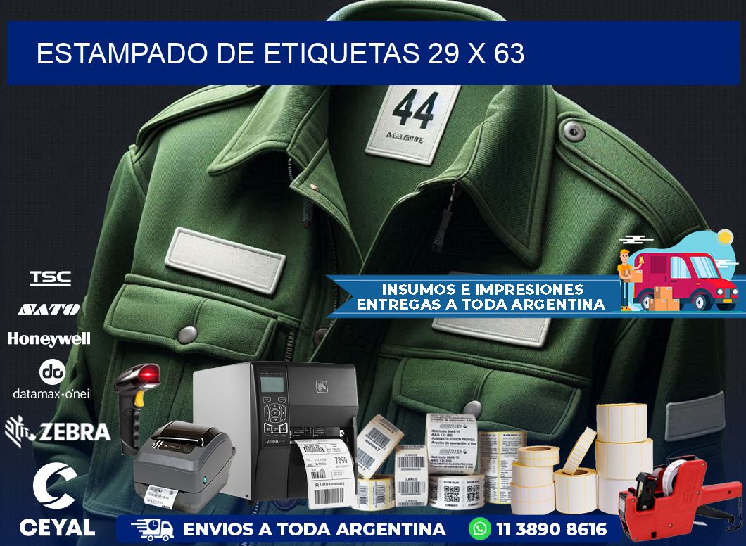 Estampado de etiquetas 29 x 63