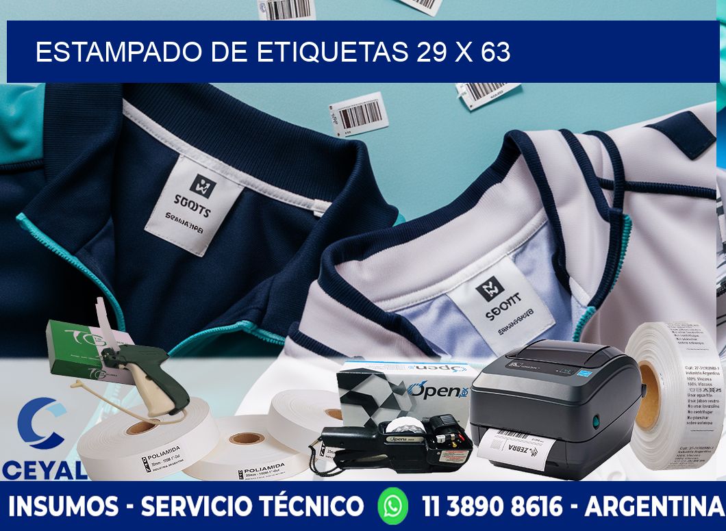 Estampado de etiquetas 29 x 63