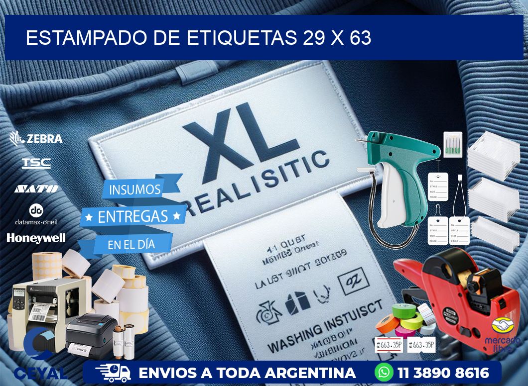 Estampado de etiquetas 29 x 63