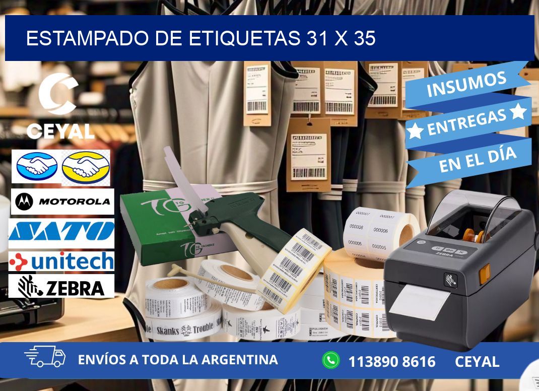 Estampado de etiquetas 31 x 35