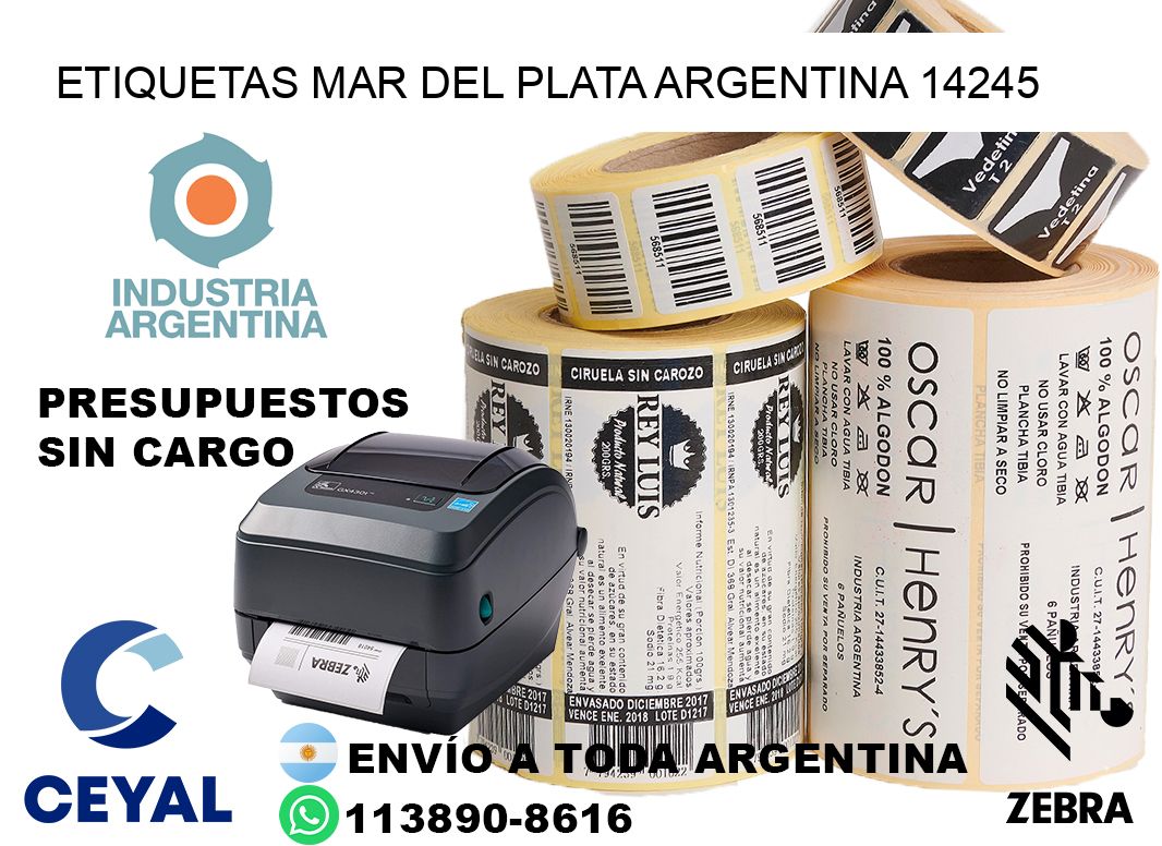 Etiquetas Mar del Plata Argentina 14245