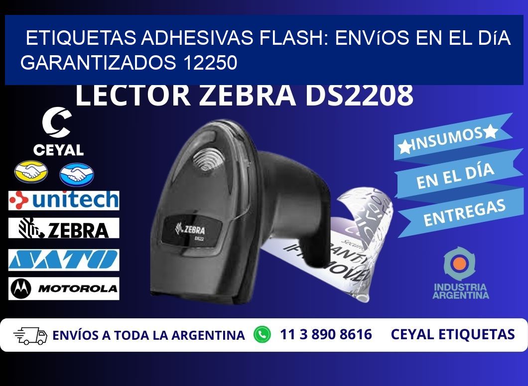 Etiquetas adhesivas Flash: Envíos en el Día Garantizados 12250