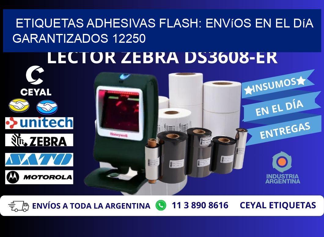 Etiquetas adhesivas Flash: Envíos en el Día Garantizados 12250