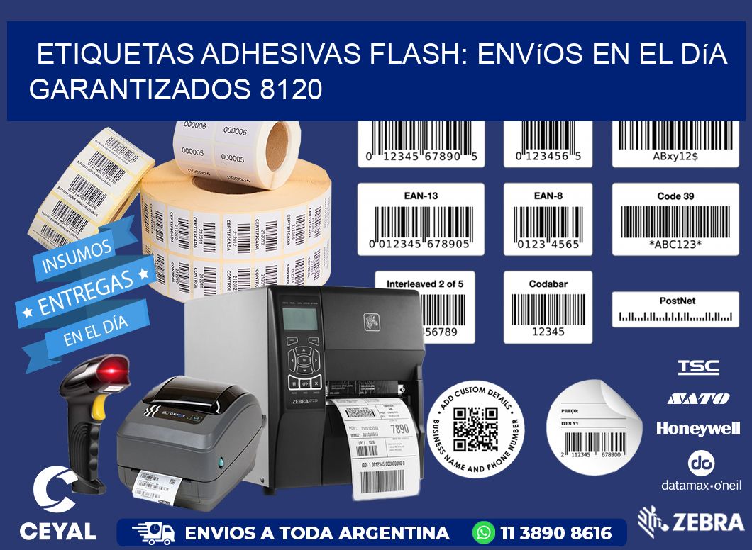 Etiquetas adhesivas Flash: Envíos en el Día Garantizados 8120