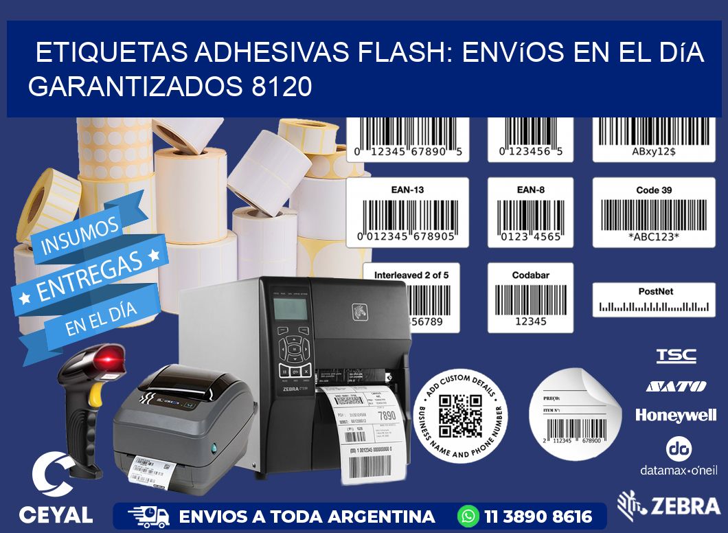 Etiquetas adhesivas Flash: Envíos en el Día Garantizados 8120