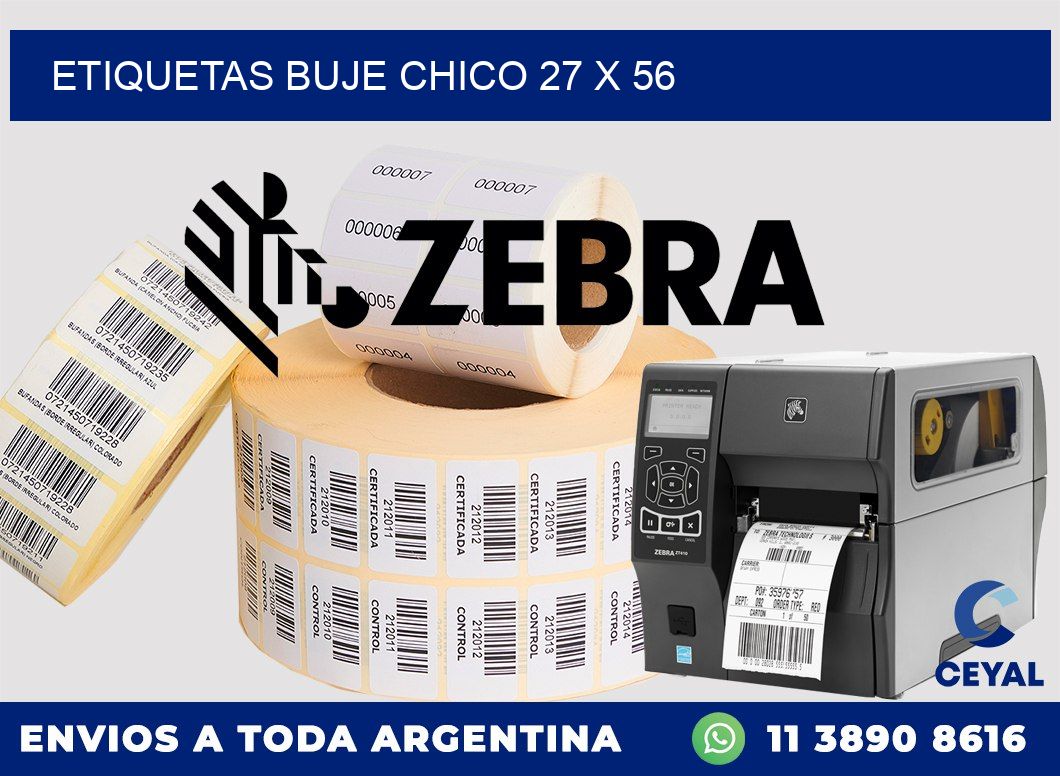 Etiquetas buje chico 27 x 56