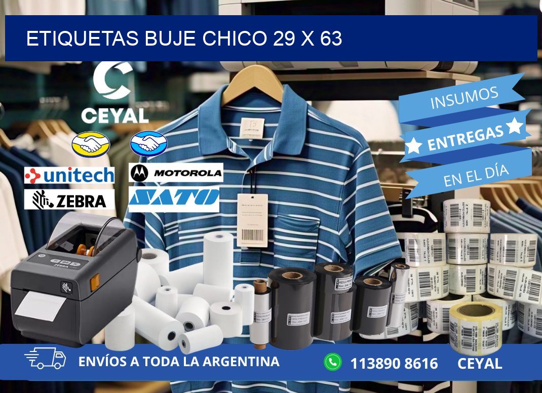 Etiquetas buje chico 29 x 63