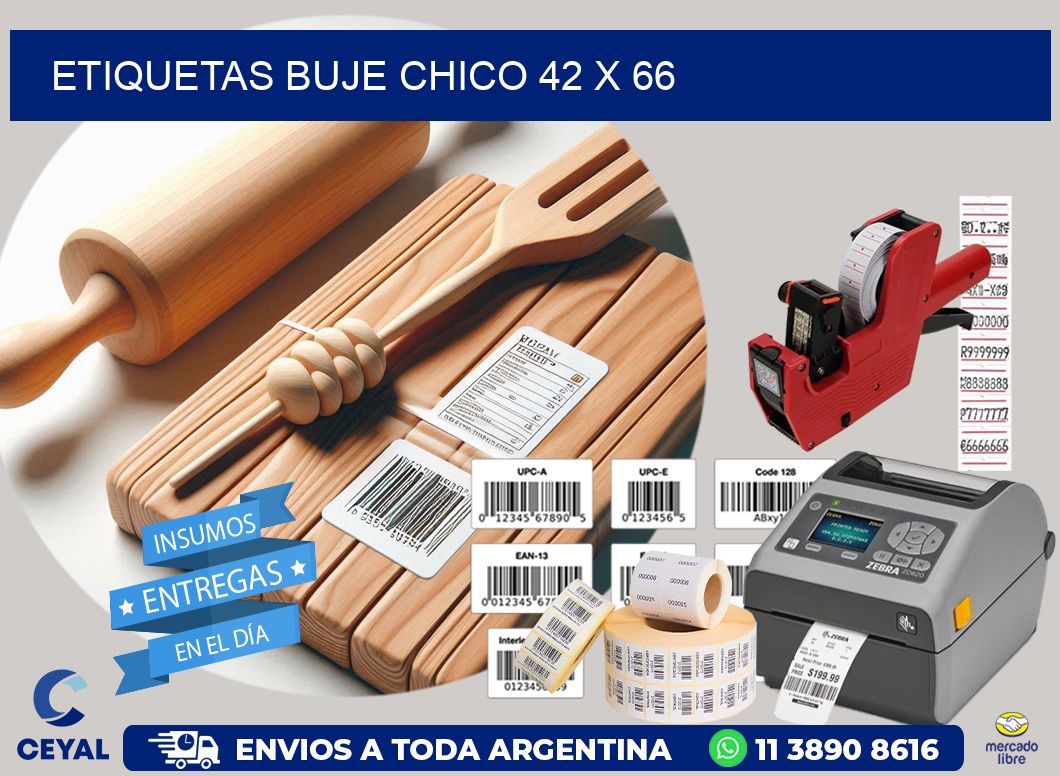 Etiquetas buje chico 42 x 66