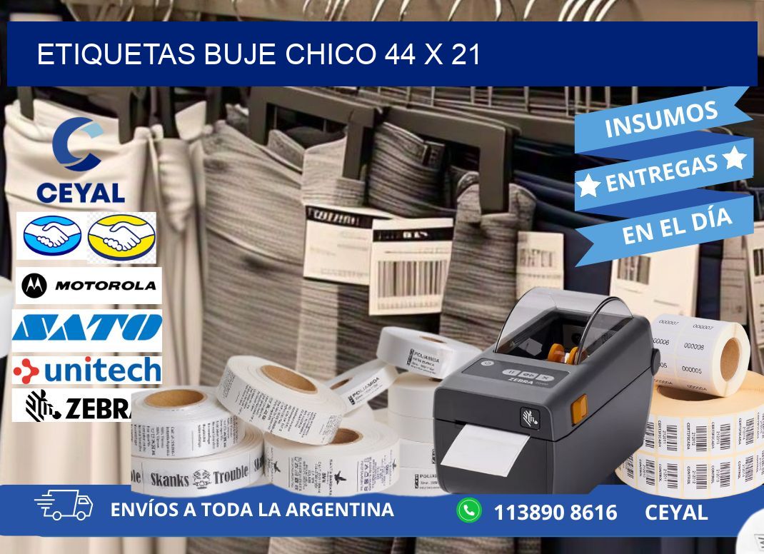 Etiquetas buje chico 44 x 21