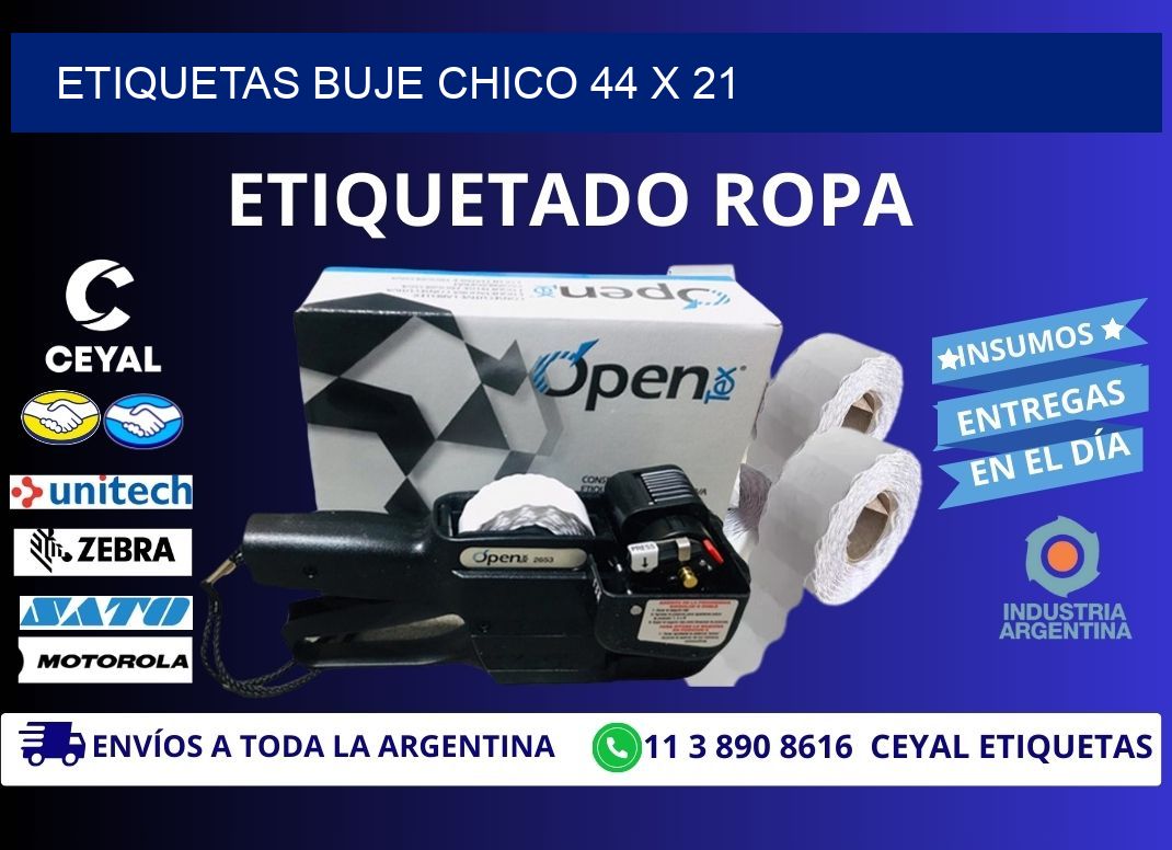 Etiquetas buje chico 44 x 21