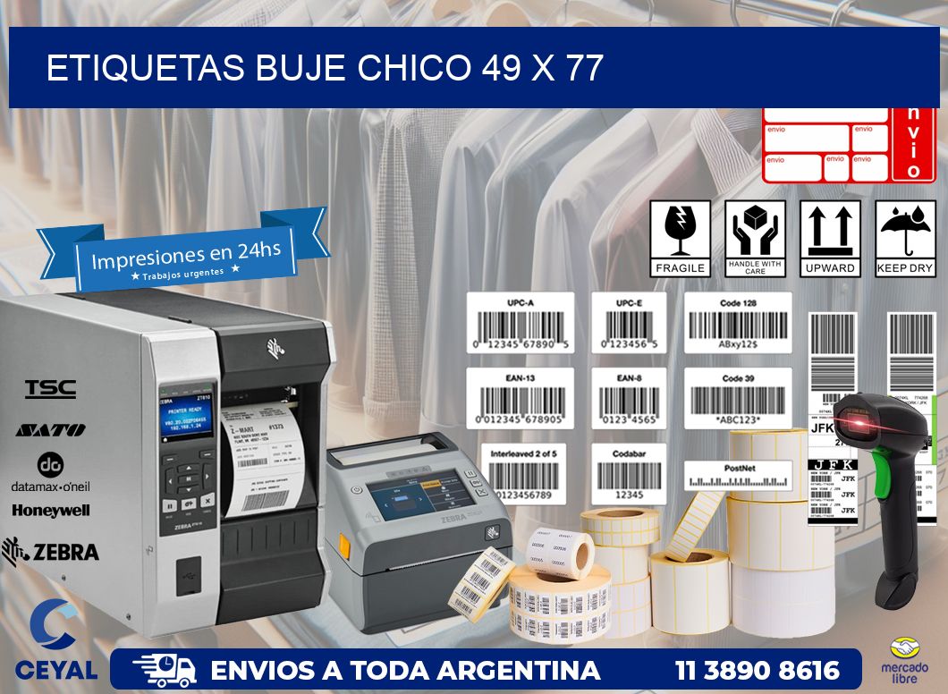 Etiquetas buje chico 49 x 77