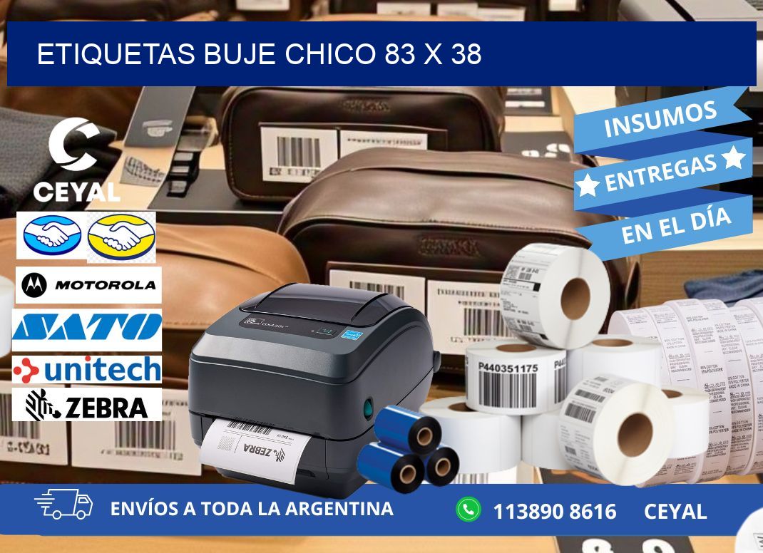 Etiquetas buje chico 83 x 38