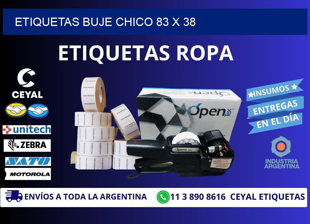 Etiquetas buje chico 83 x 38