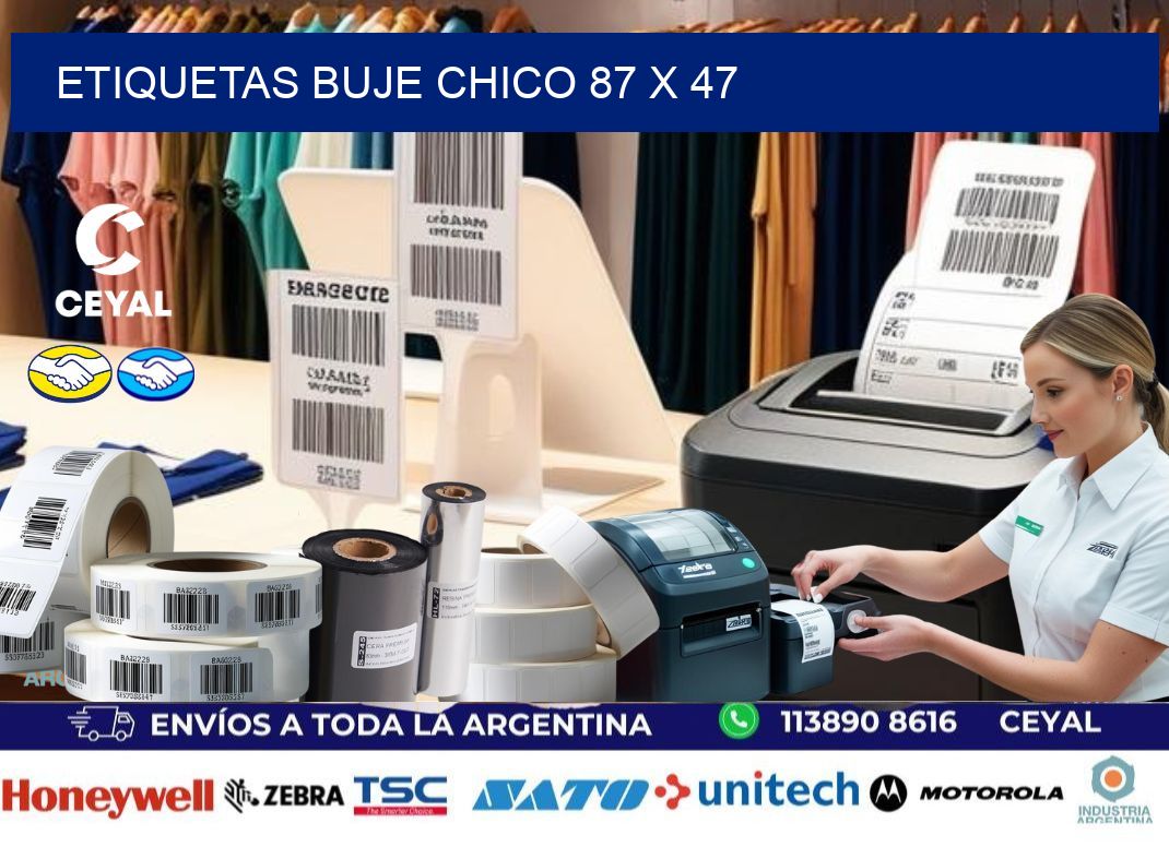 Etiquetas buje chico 87 x 47