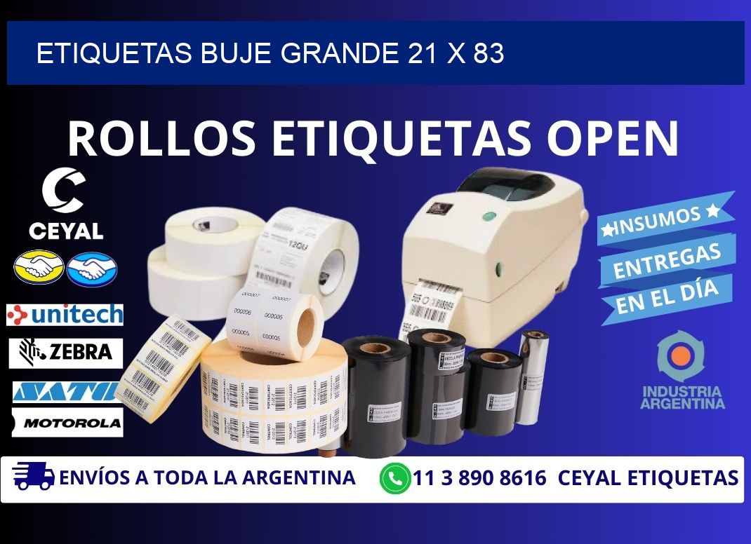 Etiquetas buje grande 21 x 83