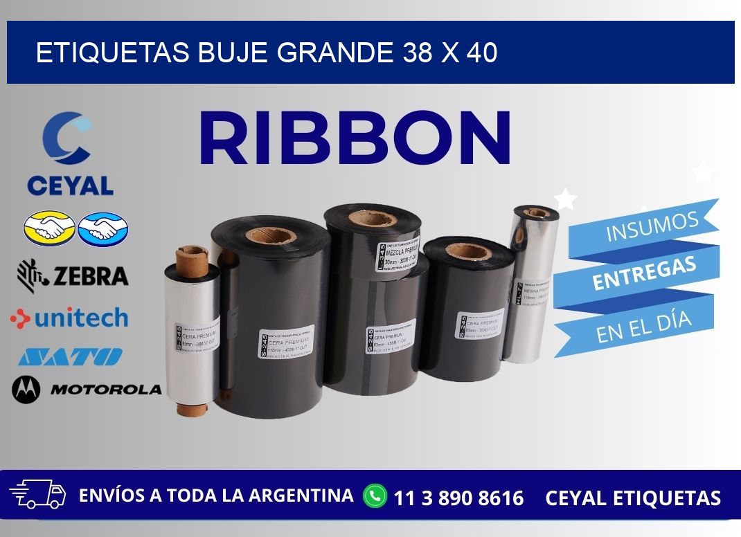 Etiquetas buje grande 38 x 40