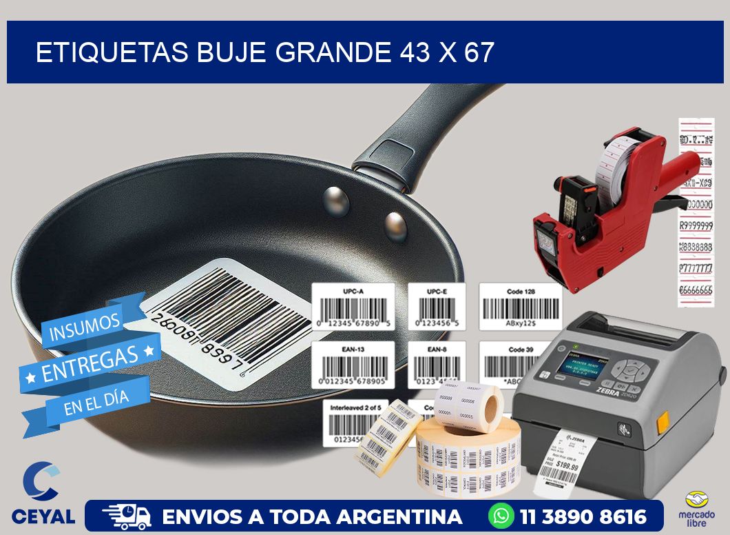 Etiquetas buje grande 43 x 67
