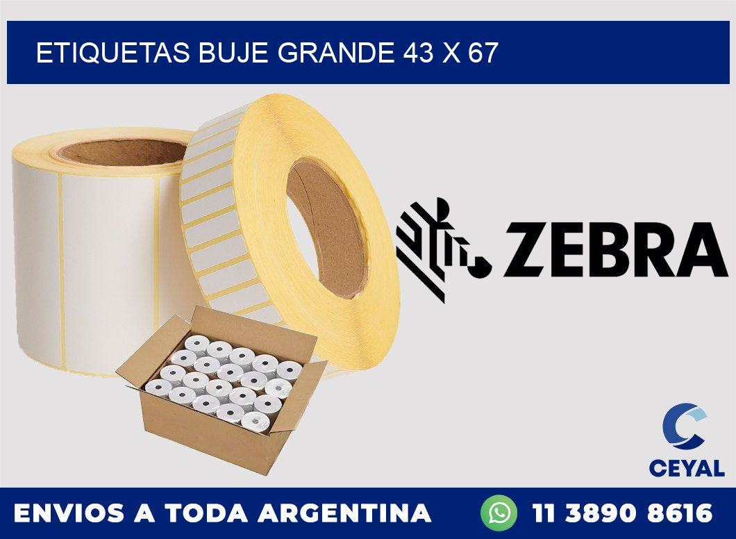 Etiquetas buje grande 43 x 67