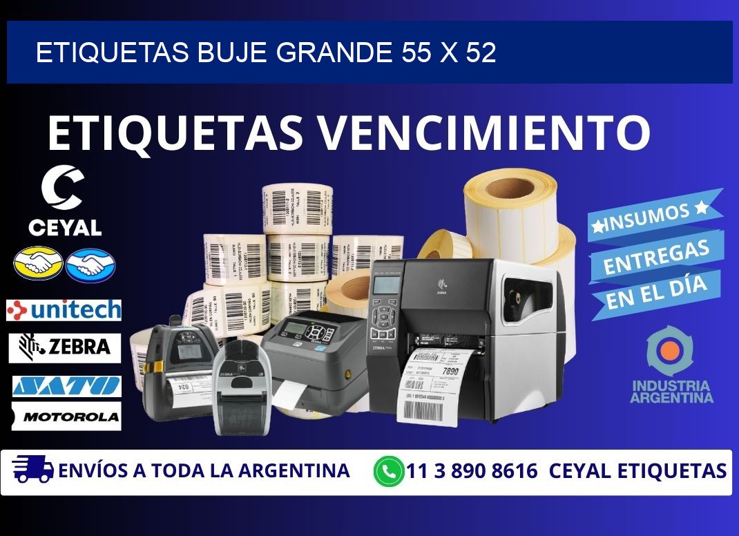 Etiquetas buje grande 55 x 52