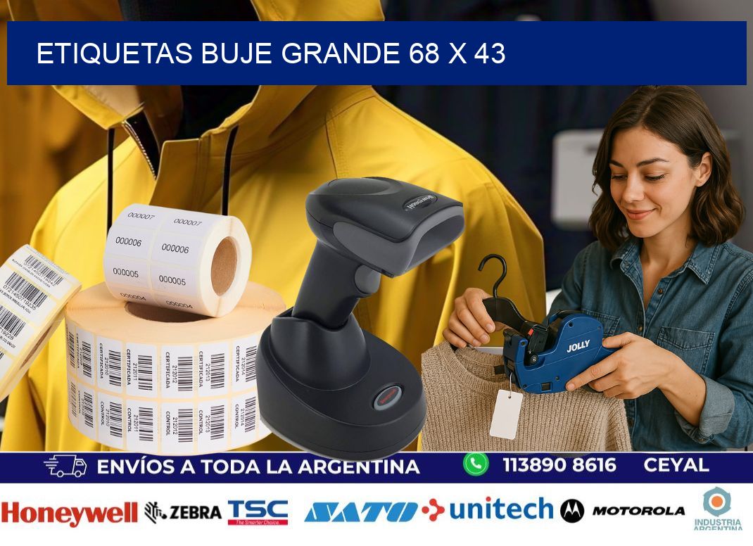Etiquetas buje grande 68 x 43