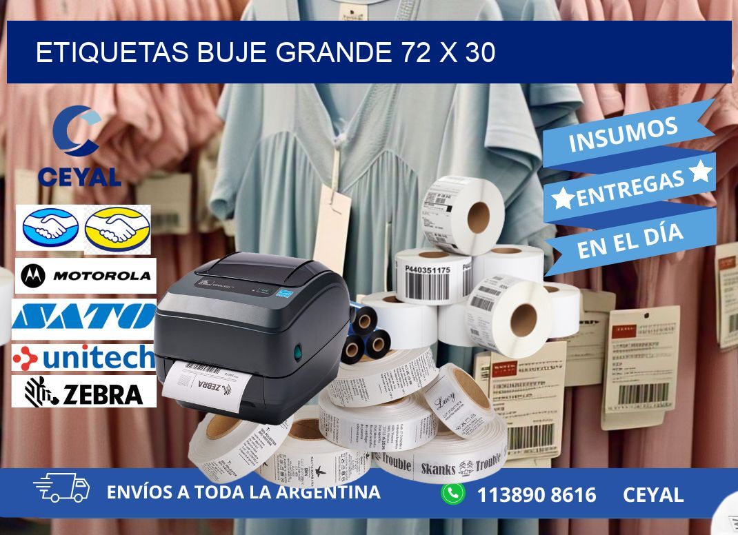 Etiquetas buje grande 72 x 30
