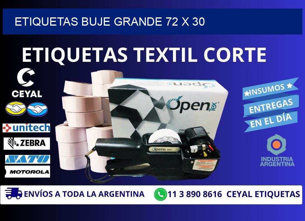 Etiquetas buje grande 72 x 30