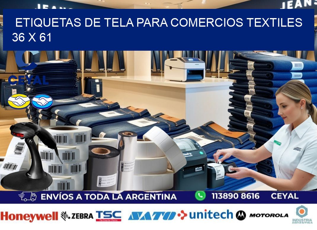 Etiquetas de tela para comercios textiles  36 x 61