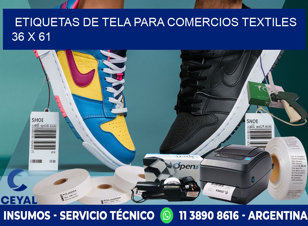 Etiquetas de tela para comercios textiles  36 x 61