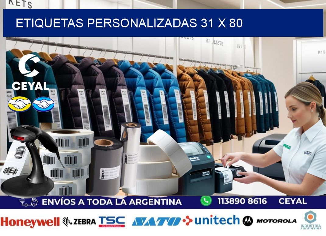 Etiquetas personalizadas 31 x 80