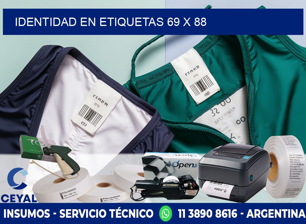 Identidad en etiquetas 69 x 88