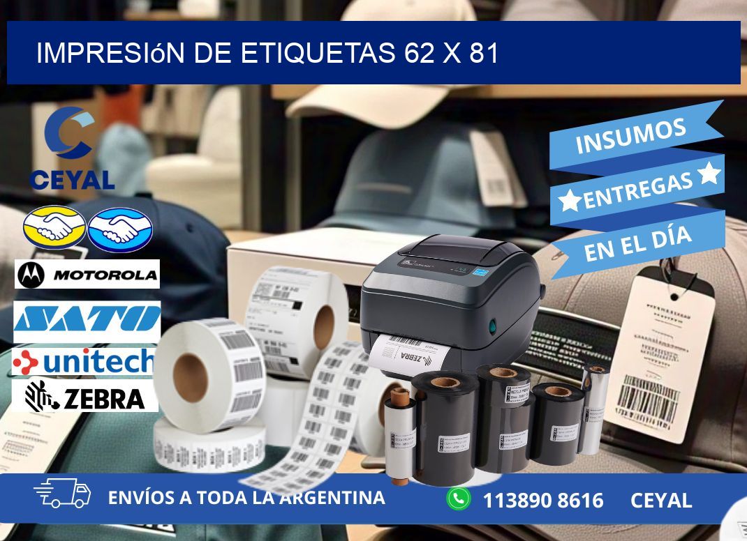 Impresión de etiquetas 62 x 81