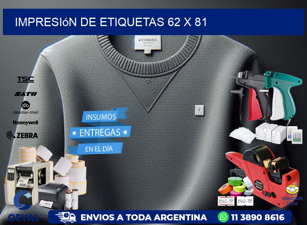 Impresión de etiquetas 62 x 81