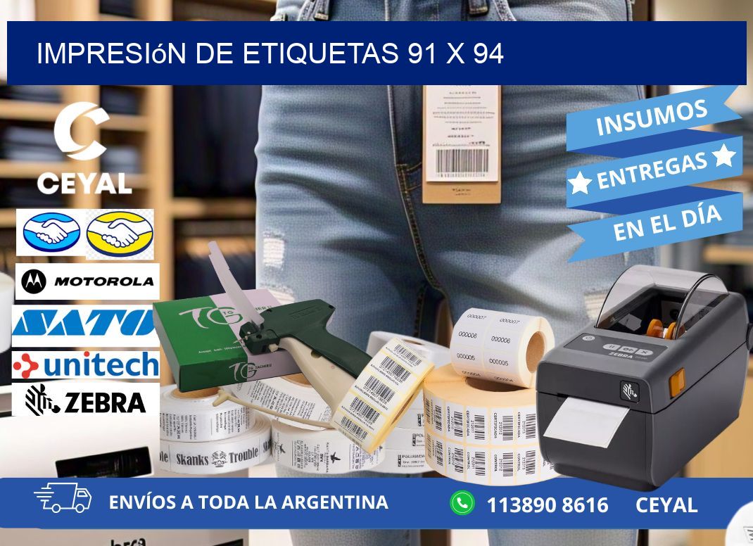 Impresión de etiquetas 91 x 94