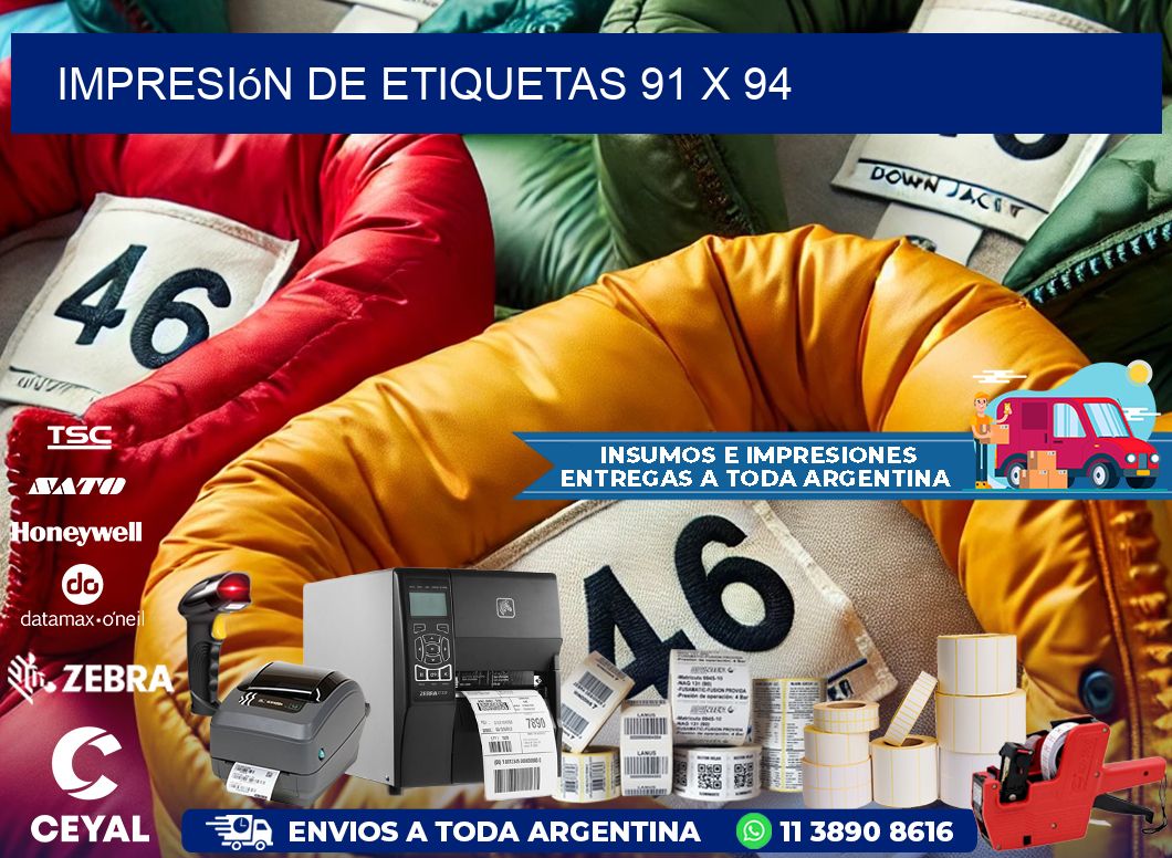 Impresión de etiquetas 91 x 94