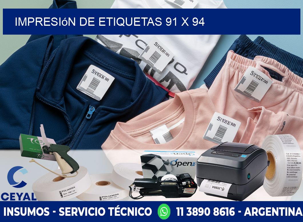 Impresión de etiquetas 91 x 94