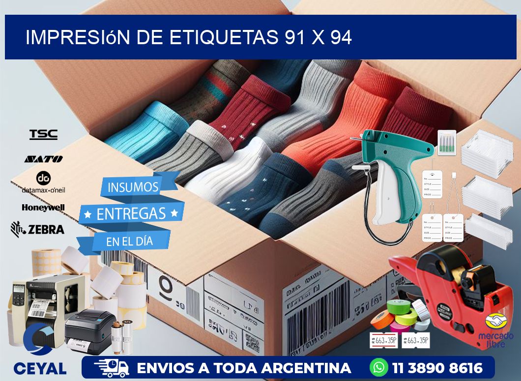 Impresión de etiquetas 91 x 94