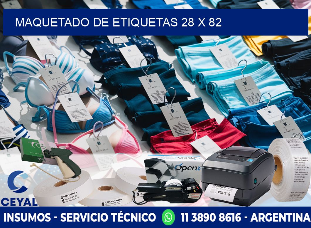 Maquetado de etiquetas 28 x 82