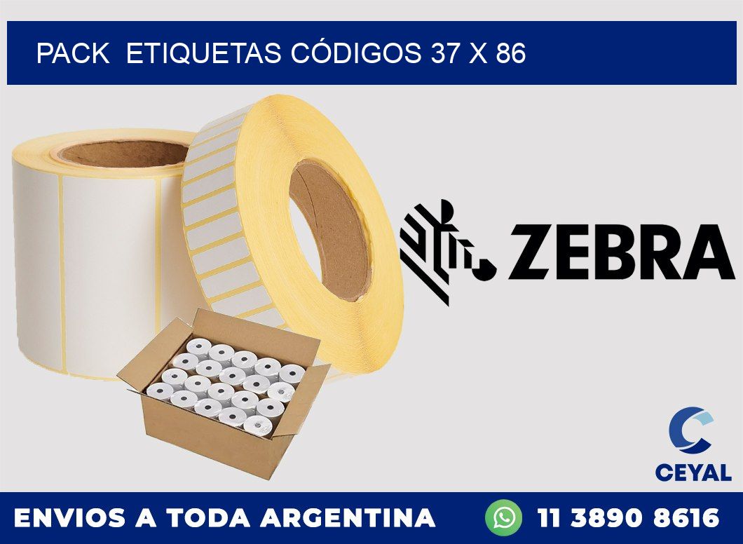 Pack  ETIQUETAS CÓDIGOS 37 x 86