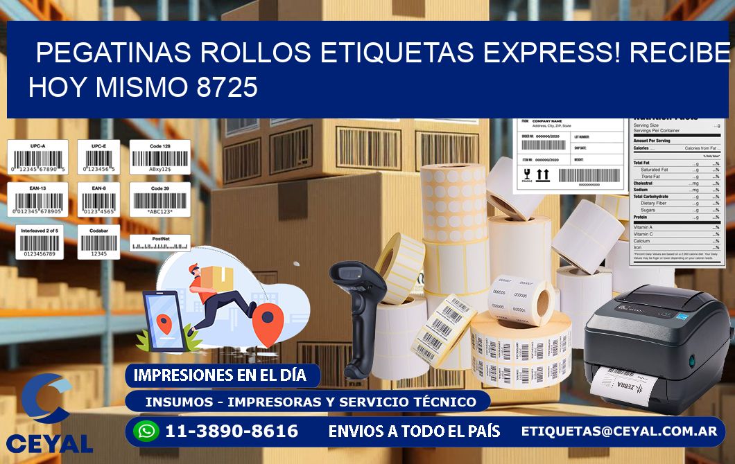 Pegatinas rollos etiquetas Express! Recibe Hoy Mismo 8725