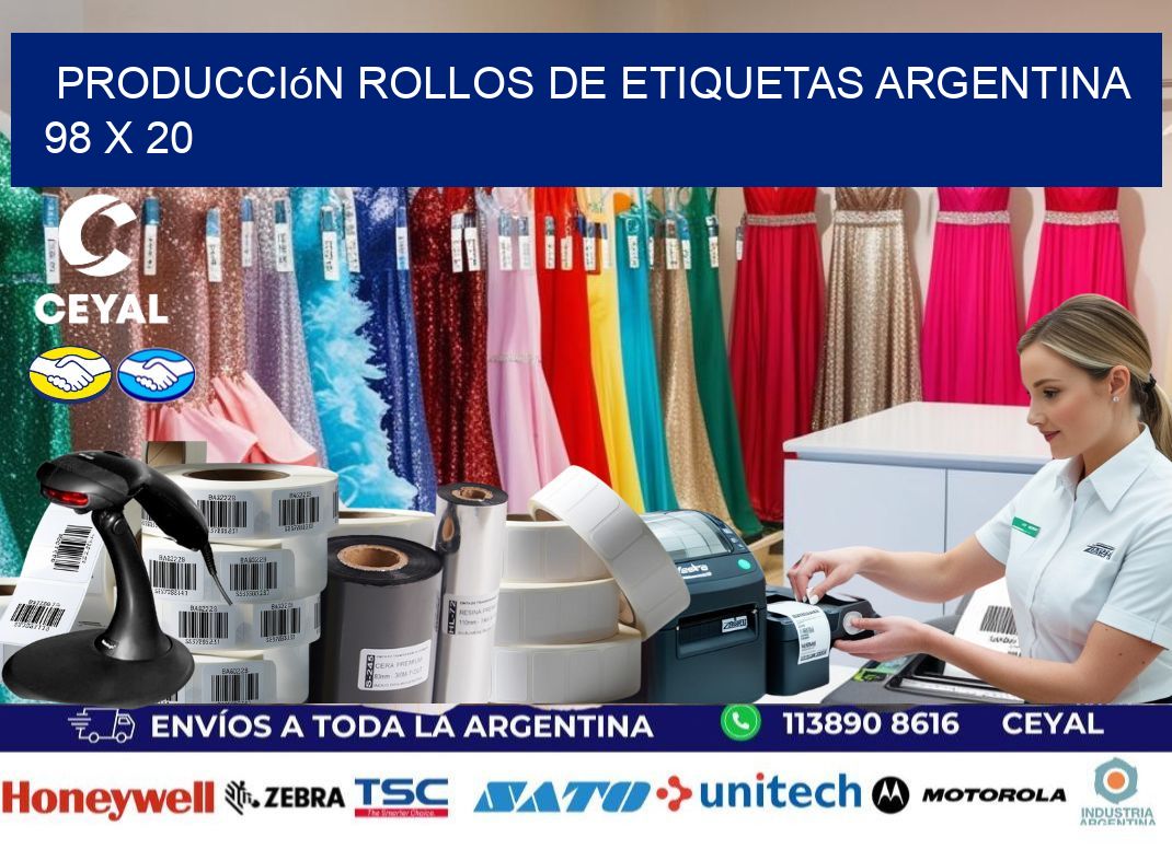 Producción ROLLOS DE ETIQUETAS ARGENTINA 98 x 20