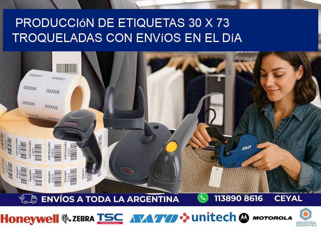 Producción de etiquetas 30 x 73 troqueladas con envíos en el día