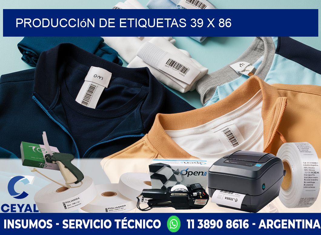 Producción de etiquetas 39 x 86