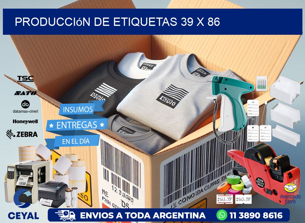 Producción de etiquetas 39 x 86